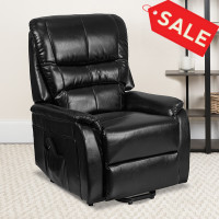 Flash Furniture CH-US-153062L-BK-LEA-GG HERCULES Series Black Leather Remote Powered Lift Recliner 